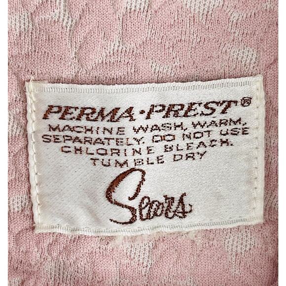 Vintage Sears Perma Prest 60’s Pink Polyester Floral Embossed Blazer Women’s 20’ - Picture 2 of 10